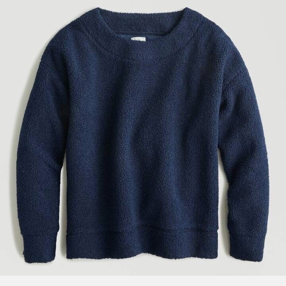 J.CREW Teddy cropped sherpa pullover sweatshirt sweater